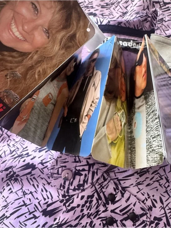 Y2K Jamie Sadock Purple Abstract Print Top Asymmetrical Sleeveless NWT Size L - Picture 6 of 9